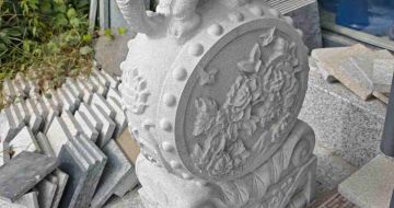 齐齐哈尔芝麻白抱鼓石 庭院抱鼓石