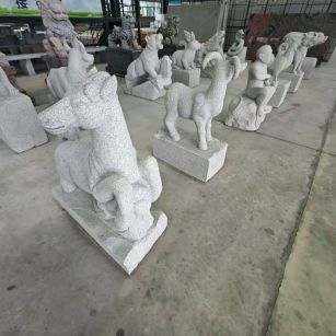 齐齐哈尔芝麻白雕刻 十二生肖 异形雕刻