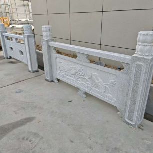 齐齐哈尔芝麻白河道栏杆 石材栏杆