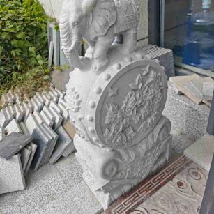 齐齐哈尔芝麻白抱鼓石 庭院抱鼓石